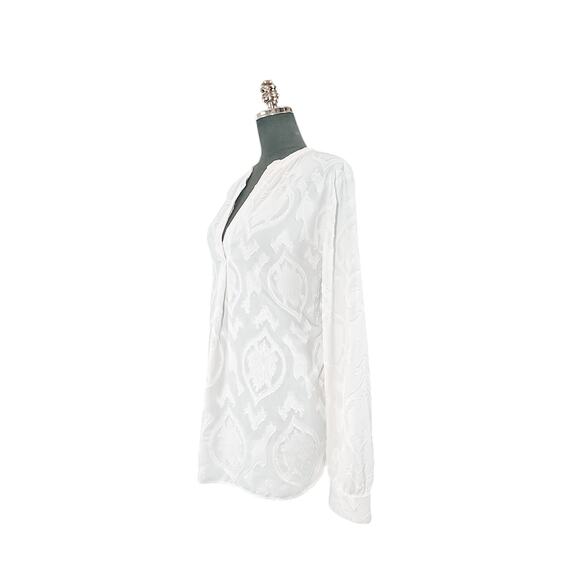 LOFT Off-White V-Neck Boho Blouse - Size XL - Picture 2 of 5